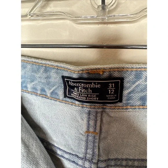 Abercrombie & Fitch Blue Ripped Ames Low Rise Boyfriend Short festival sz 12/31 - Picture 6 of 10